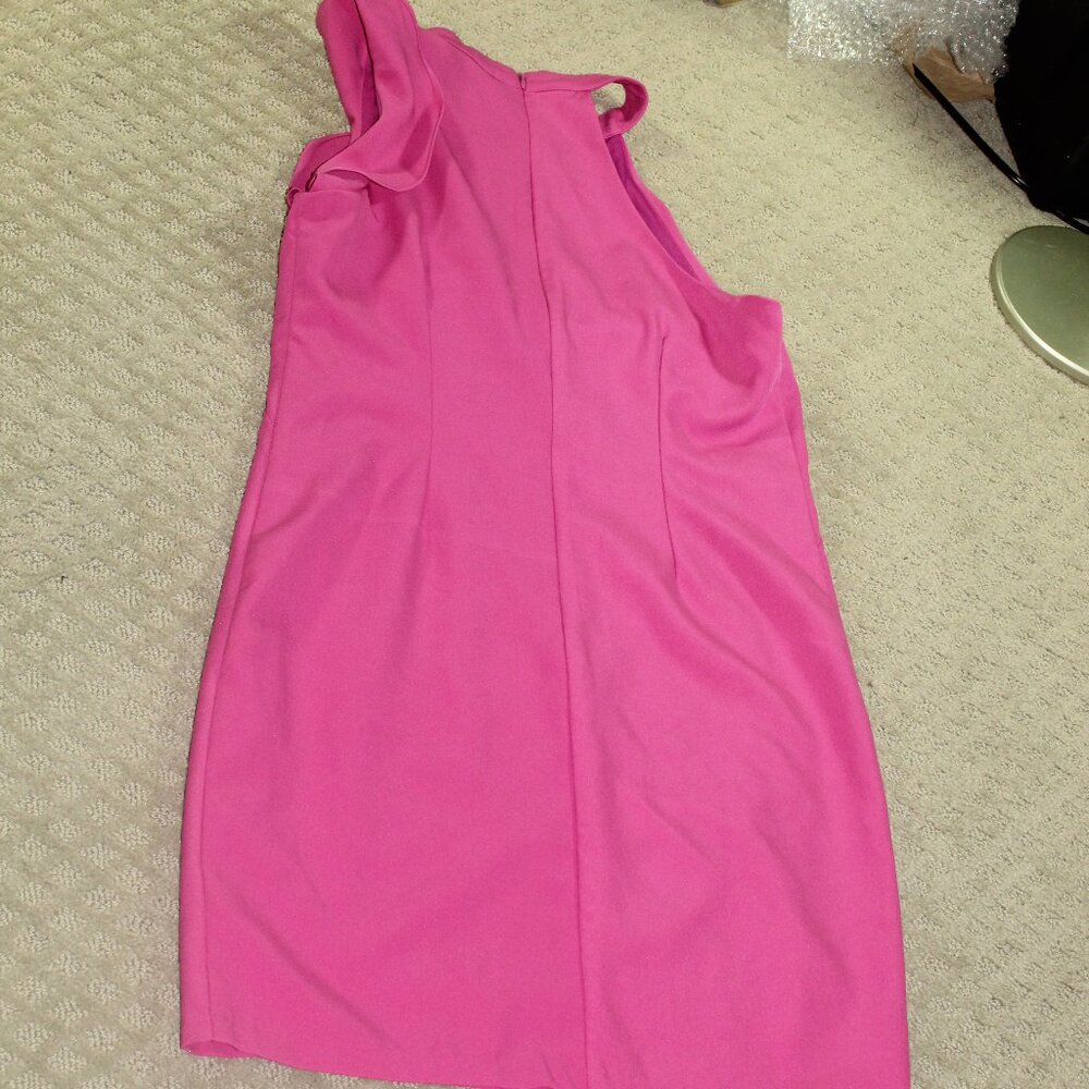 C. Luce Women's Medium Fuchsia Pink Stretch One Shoulder Cocktail Dress